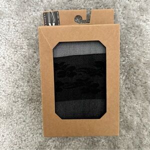 UO Urban Outfitters Sheer Black Floral Lace Faux Knee High Tights NEW Med/Lg